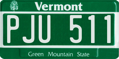 VT license plate PJU511