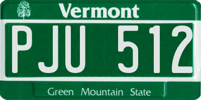 VT license plate PJU512