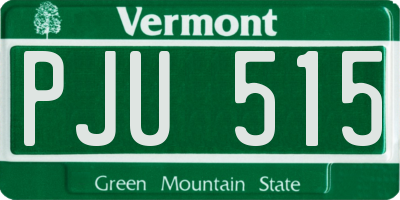 VT license plate PJU515