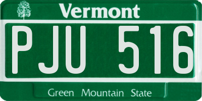 VT license plate PJU516