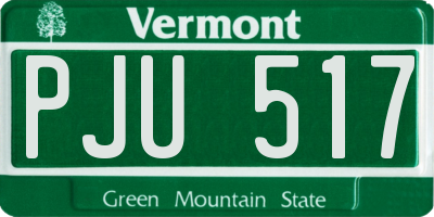 VT license plate PJU517