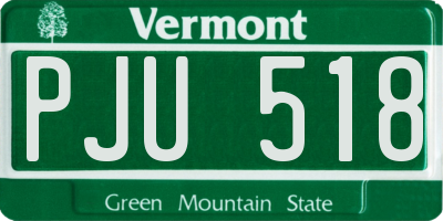 VT license plate PJU518