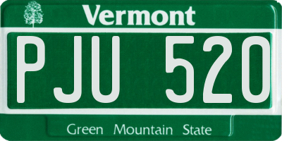 VT license plate PJU520