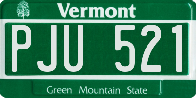 VT license plate PJU521