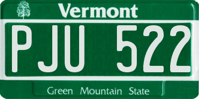 VT license plate PJU522