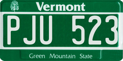 VT license plate PJU523