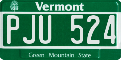 VT license plate PJU524