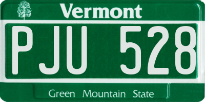 VT license plate PJU528