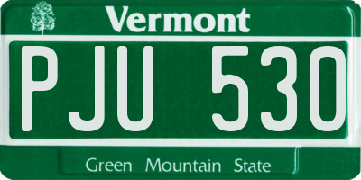 VT license plate PJU530