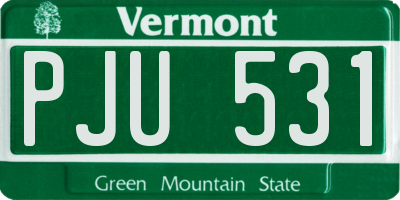 VT license plate PJU531