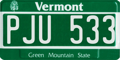 VT license plate PJU533