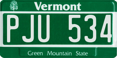VT license plate PJU534