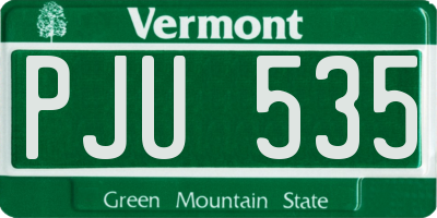 VT license plate PJU535