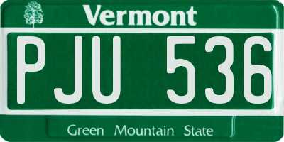 VT license plate PJU536
