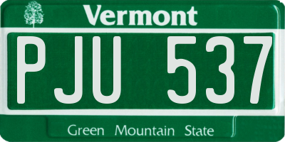 VT license plate PJU537