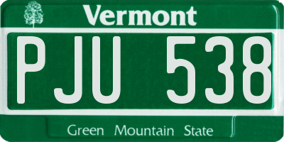 VT license plate PJU538