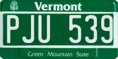 VT license plate PJU539