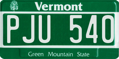 VT license plate PJU540