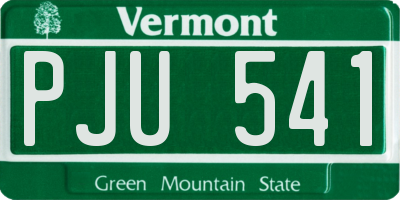 VT license plate PJU541