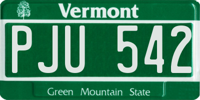 VT license plate PJU542
