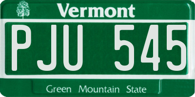 VT license plate PJU545