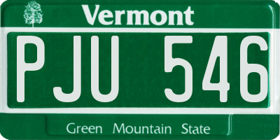 VT license plate PJU546