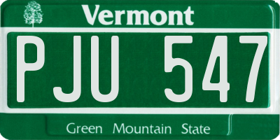 VT license plate PJU547