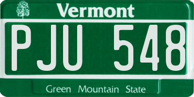 VT license plate PJU548