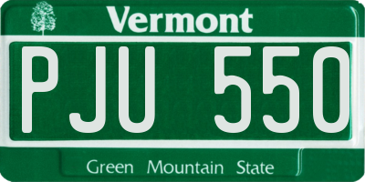 VT license plate PJU550