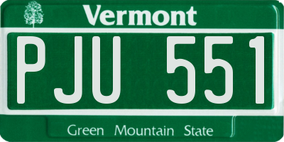 VT license plate PJU551