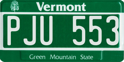 VT license plate PJU553