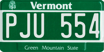 VT license plate PJU554