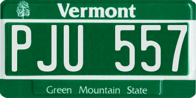 VT license plate PJU557