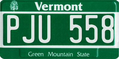 VT license plate PJU558