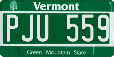 VT license plate PJU559