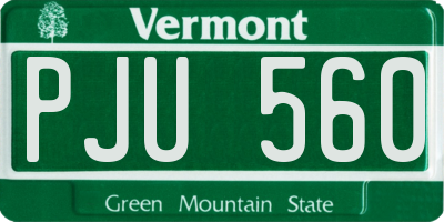 VT license plate PJU560