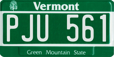 VT license plate PJU561