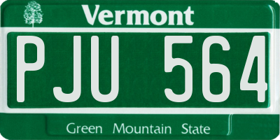 VT license plate PJU564