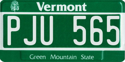 VT license plate PJU565