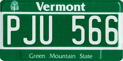 VT license plate PJU566
