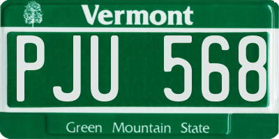 VT license plate PJU568