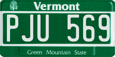 VT license plate PJU569