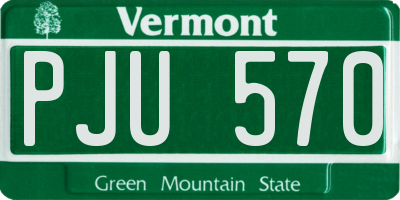 VT license plate PJU570