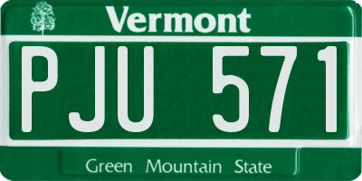 VT license plate PJU571