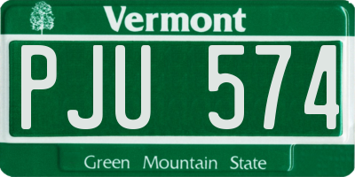 VT license plate PJU574