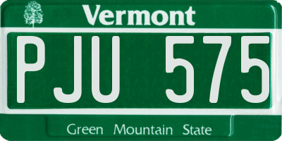 VT license plate PJU575