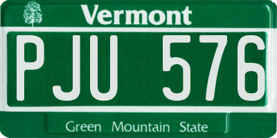 VT license plate PJU576