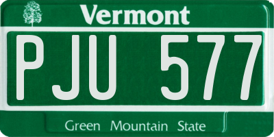 VT license plate PJU577