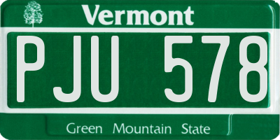VT license plate PJU578