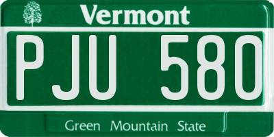 VT license plate PJU580